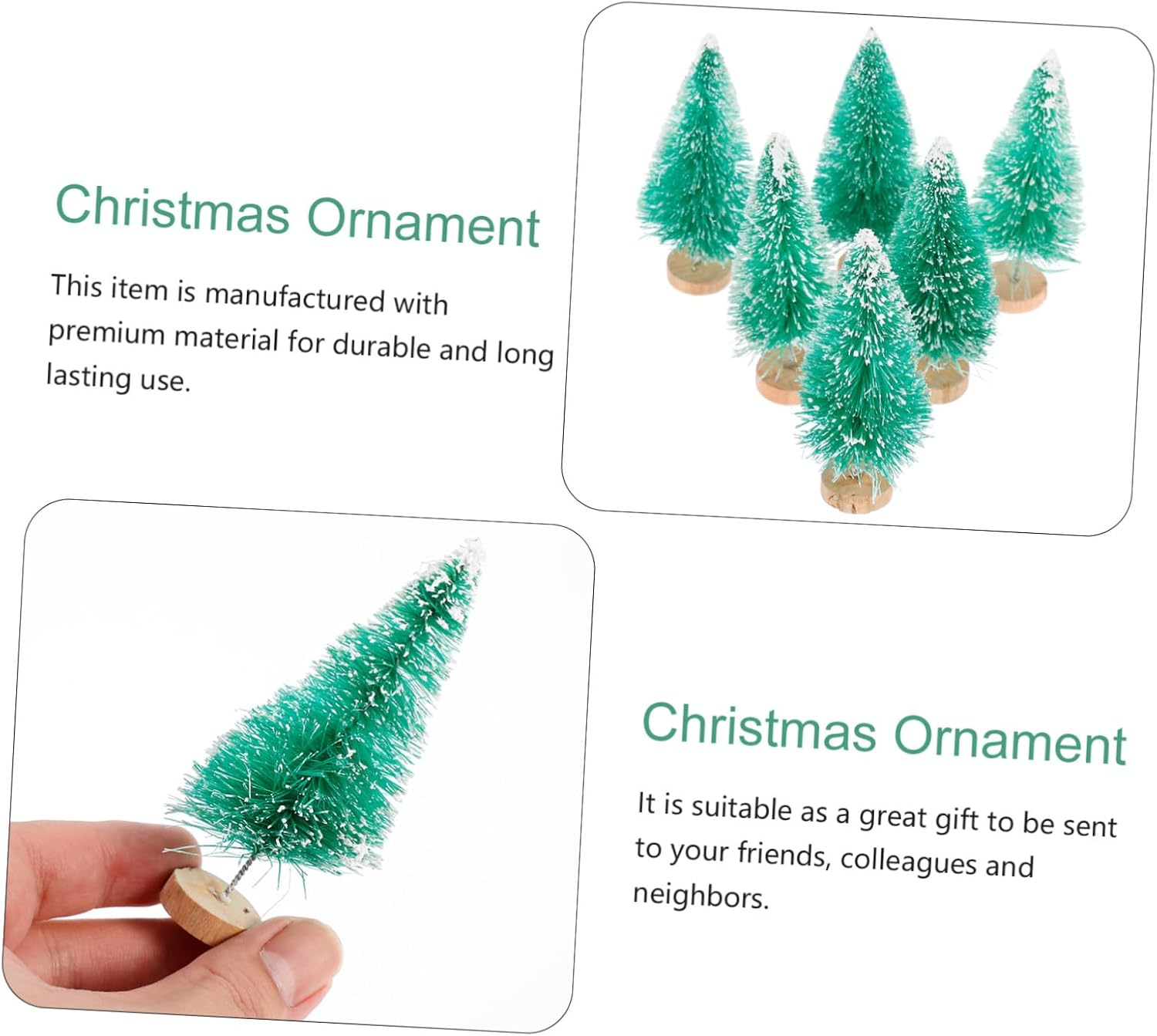 12Pcs Mini Christmas Tree PVC Desktop Ornament Home Shop Party Decor Blue Green White Gold Christmas Adornment