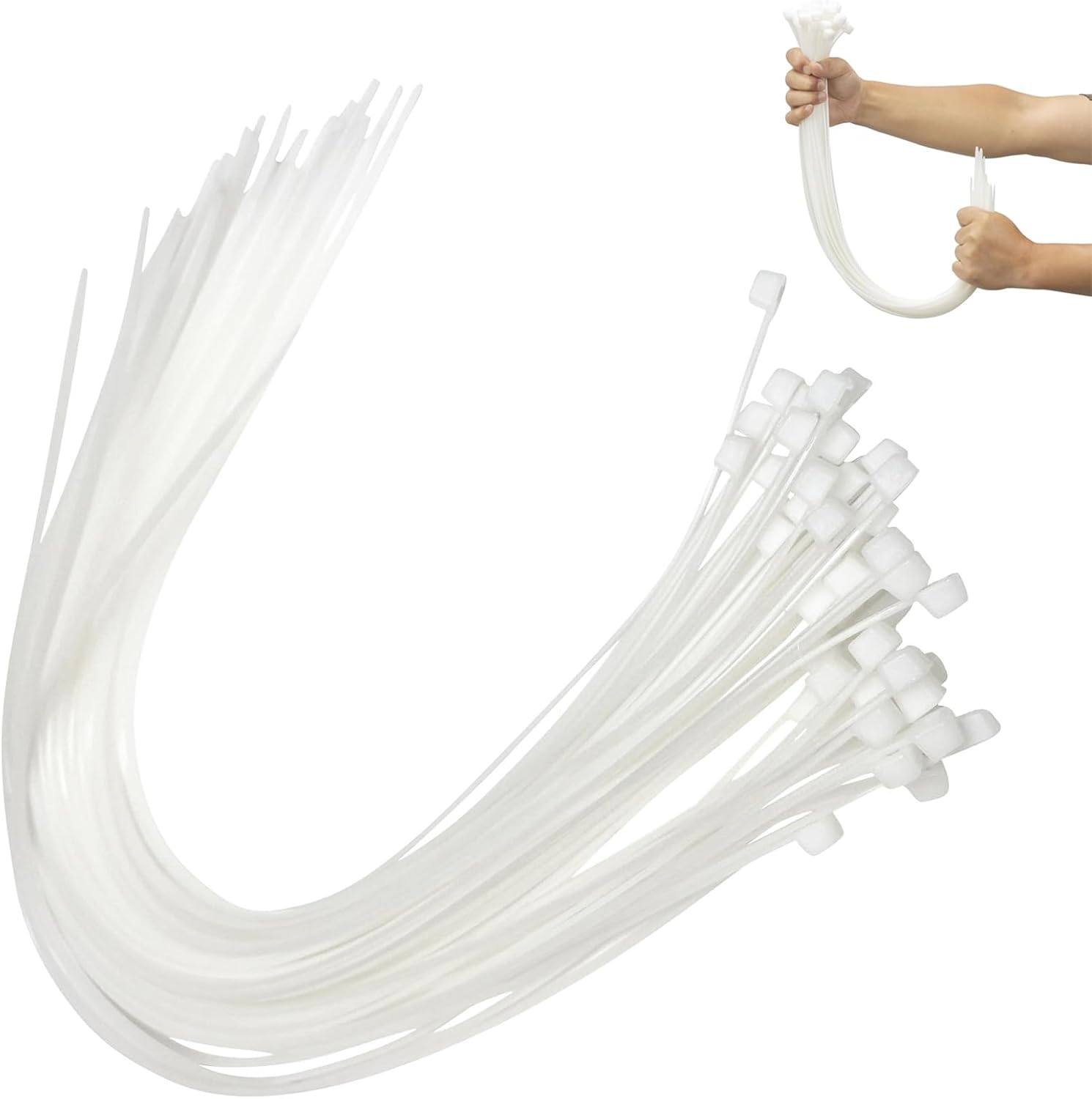 Eastrise Cable Ties,Thick Heavy Duty Large Strong Nylon Plastic Self Locking,450Mm&times;4.8Mm,(18 Inch/45 Cm) Extra Long Zip Tie Wraps(50 Pack/White)