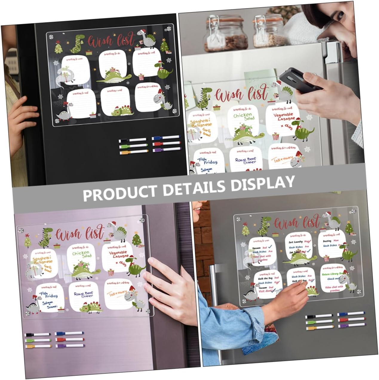 VILLFUL Magnetic Note Board Acrylic Dry Erase Board Strong Magnets Refrigerator Writing Planning image number 4