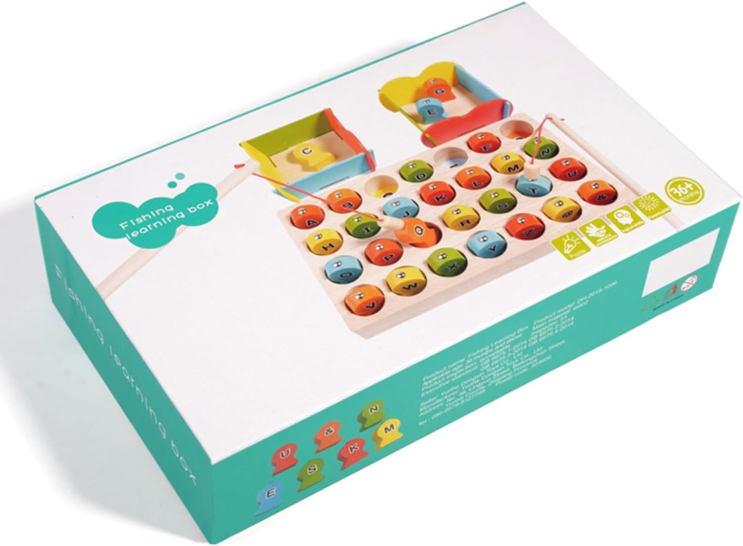 Magnetic Fishing Game, Montessori Wooden Educational Toys for Toddler Kids Learnig ABC Alphabet & Color Sorting,Fine Motor Skill Toys for 2 3 4 Years Old Toddler Boys Girls Gift image number 1