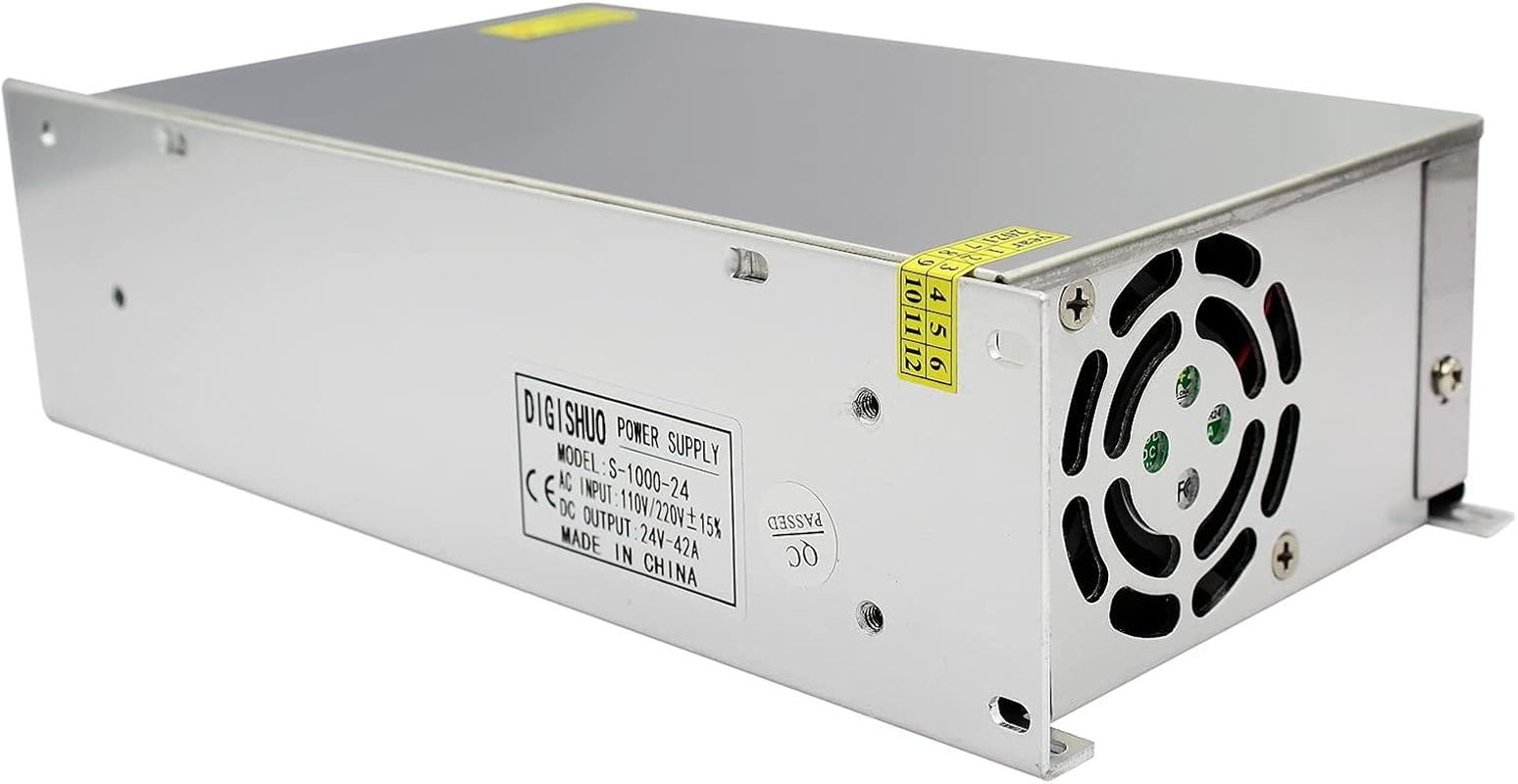 DIGISHUO DC 24V 42A 1000W Power Supply Adapter Transformer Switch AC 240V to DC 24V 42Amp Switching Converter LED Driver for LED Strip Light CCTV Camera Security System (24V 42A 1000W)