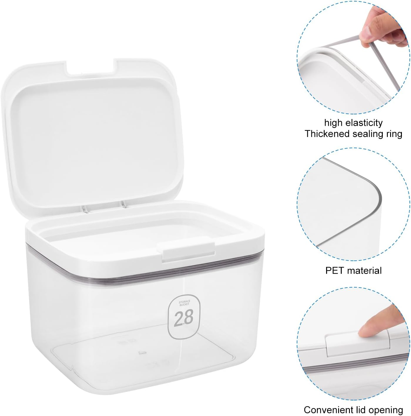 Cheuryae 2.8L Laundry Detergent Storage,Laundry Pods Storage Container with Measuring Cup,Large Capacity Storage Organizer for Bath Bombs, Scent Booster, Kitchen Food Storage Container (1)