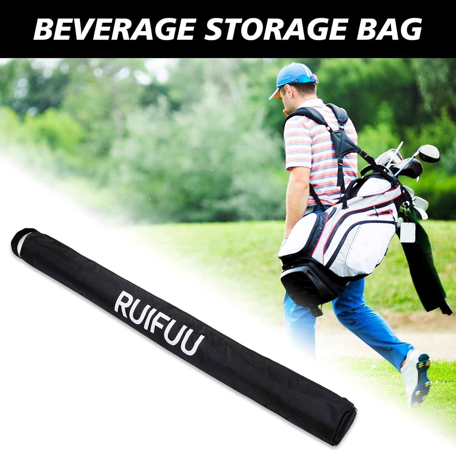Beer Sleeve for Golf Bag, 7-Can Insulated Cooler Sleeve, Leak Proof & Adjustable Strap, Fits Most Golf Bags, Keeps Beverages Cold on the Course, Ideal Golfs Accessories & Gift image number 4