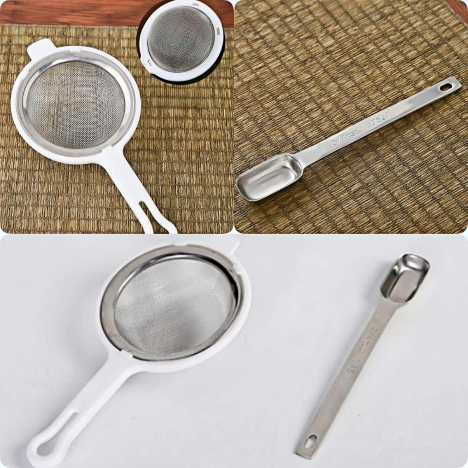 Matcha Whisk Set 9Pcs Matcha Bowl Sets Matcha Tea Bowl Bamboo Matcha Whisk Matcha Scoop Whisk Holder Scoop Holder Tea Cup Stainless Steel Tea Scoop Sifter Tea Cloth, Japanese Matcha Tea Kit image number 6