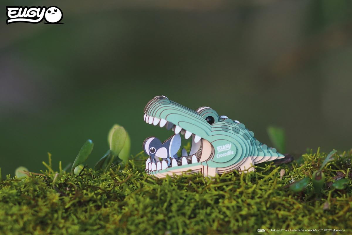 EUGY 029 Crocodile 3D Paper Puzzle - 22 Pieces Eco-Friendly Educational Toy Puzzle for Boys, Girls & Kids Ages 6+ image number 3