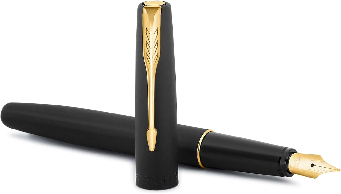 Parker Frontier Matte Black Gold Trim Fountain Pen image number 5