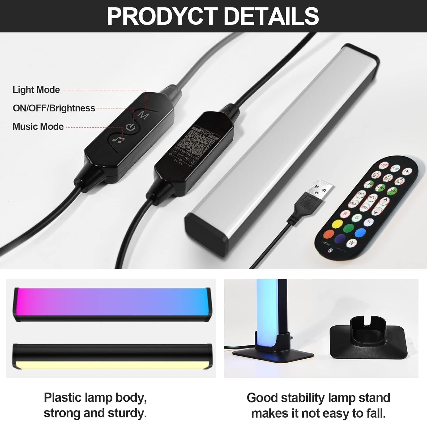 Smart LED Light Bar, 2Pack RGB Smart LED Light Bars with 46 Scene and Music Modes, Gaming Lights That Sync with TV Backlight, Leds RGB Ambient Color Changing Lighting for Gaming, Bedroom (10Inches) image number 2