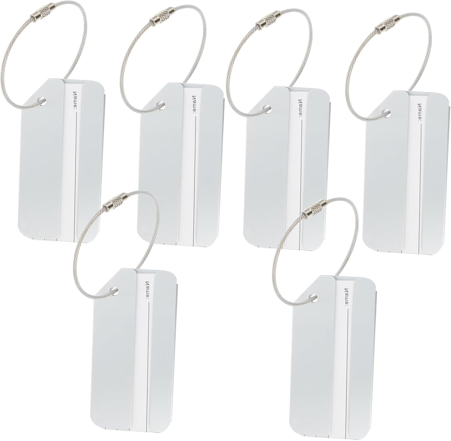 AKOOSY 6Pcs Aluminum Alloy Luggage Tag Label for Carry Luggage Bag Checked Travel Tags image number 3