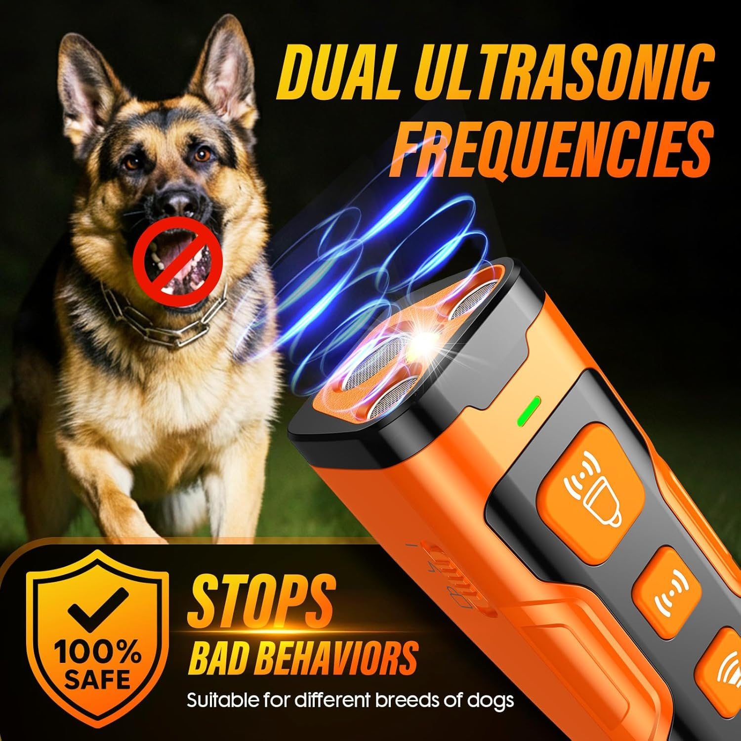 Dog Bark Deterrent Device, 3X Ultrasonic anti Barking, 6 Training Modes 23 FT Range Barks No More Indoors Outdoors Behavior Correct Safe & Humane Rechargeable Compact Bark Control for Dogs image number 6