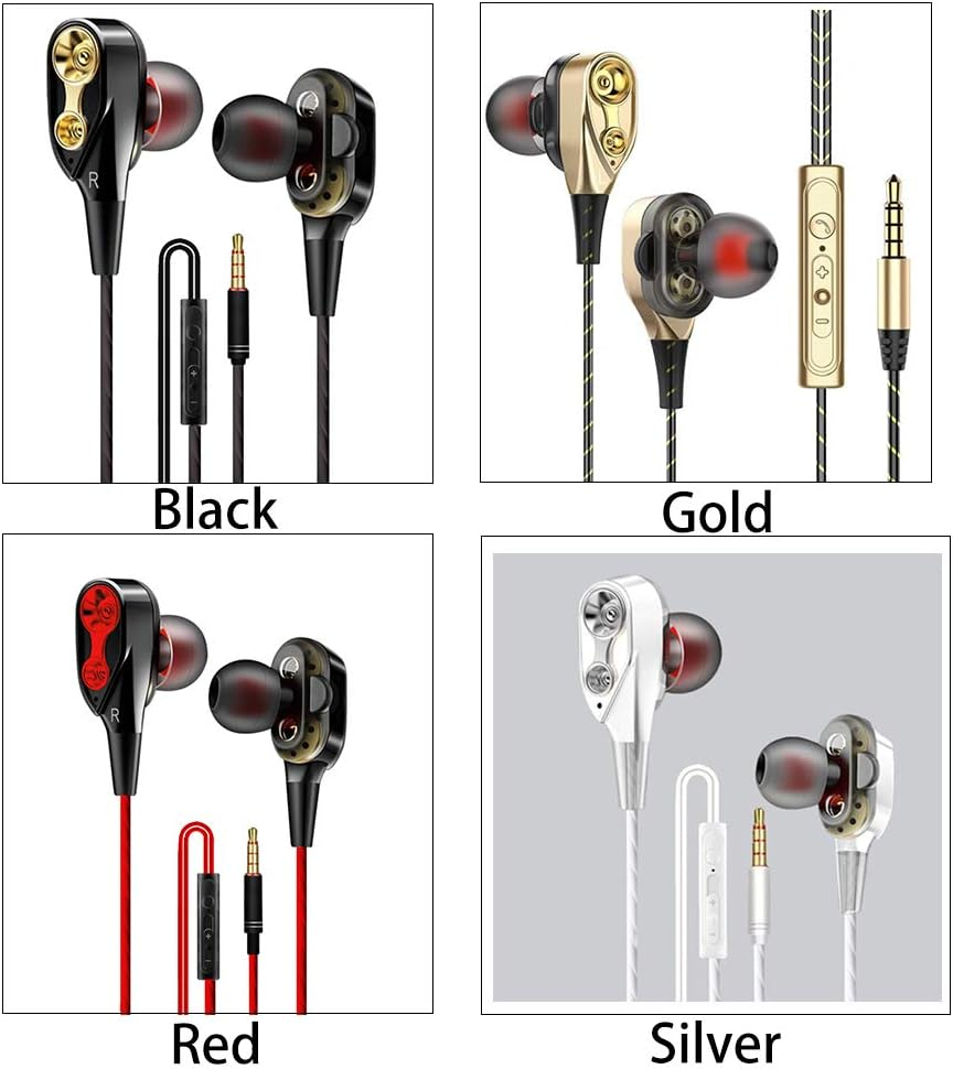 Zolyet Dual- Quad-Core 3.5Mm Noise Sport In-Ear Earphone with Crophone and Subwoofer Earphone R Universal Mobile Phone Ible Gold