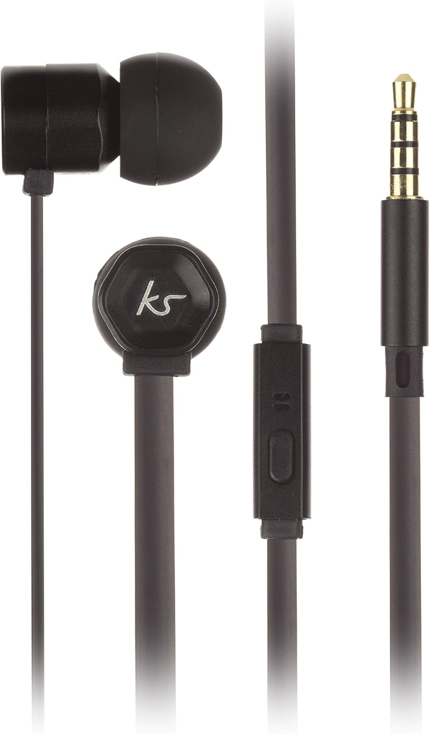 Hive In-Ear Headphones with Mic for Smartphones and Tablets, Black