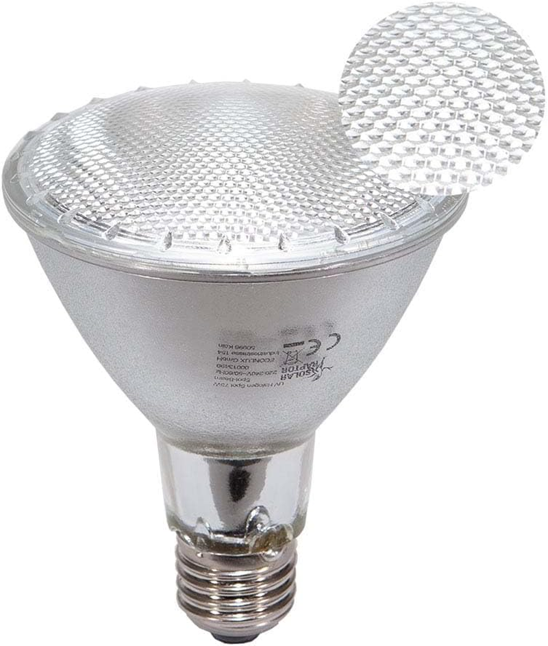 UV Halogen Spot 75 Watt, Reptile Heat Lamp, Terrarium Lamp with Daylight Spectrum image number 4