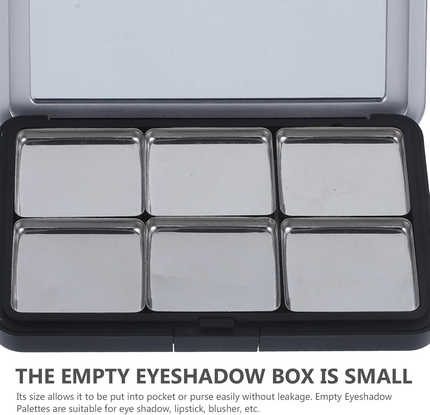 GAROZATION 2 Sets Magnetic Empty Eyeshadow Palette with 6-Pan Tray, Matte Black Cosmetic Storage Box for Eyeshadow, Blush, and Highlighter &ndash; Refillable Makeup Organizer for Travel and Daily image number 1