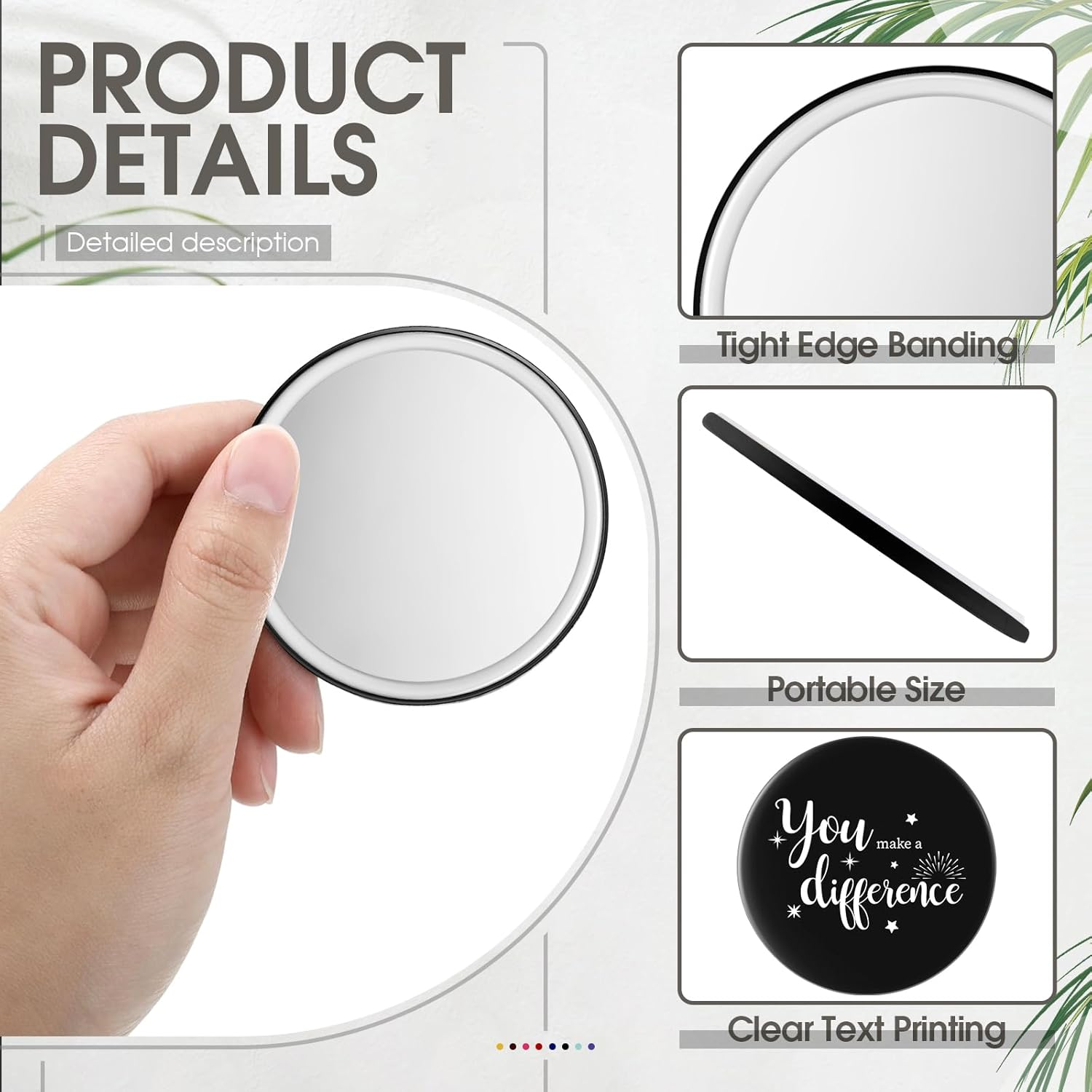 Kigley 48 Pcs Inspirational Compact Mirror for Women Bulk Medical Assistant Gifts 2.8'' Purse Mirror Motivational Office Gift Vet Tech Rad Tech Pharmacy Respiratory Care Coworker (Colorful Base) image number 1