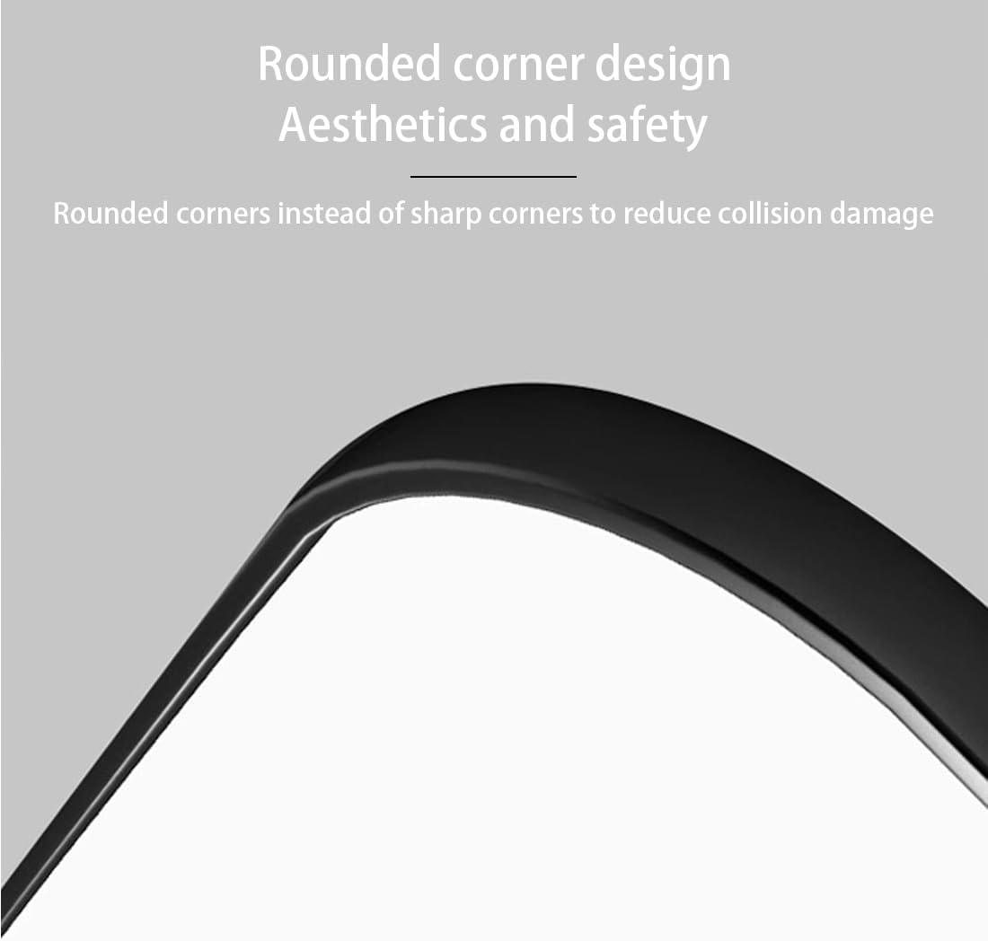 Shatterproof Full Length Mirror 160X50Cm, Unbreakable Tempered Glass with Floor/Wall Mount for Kids' Rooms, Gyms&High-Traffic Areas Child-Safe Design&Military-Grade Frame (Black 160X50Cm) - Right-Angle 165X60Cm image number 2