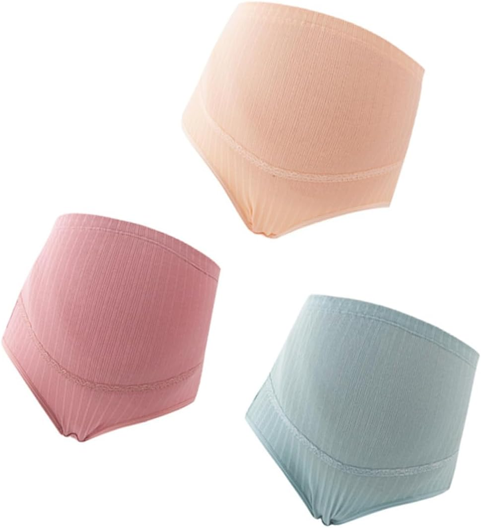 Yardenfun 3Pcs High Waist Maternity Panties Cotton Comfortable Womens Underwear for Pregnant Women Adjustable Splice image number 2