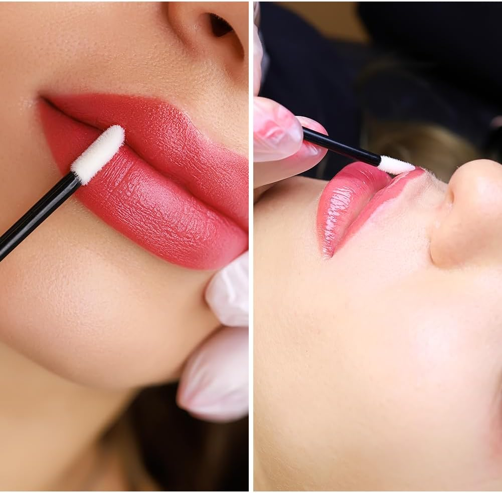 100PCS Disposable Lip Brushes, Black Disposable Lip Wands, Lipstick Applicator Lip Gloss Concealer Brushes Eyeshadow Applicator Tool Cosmetic Brush Tool image number 4