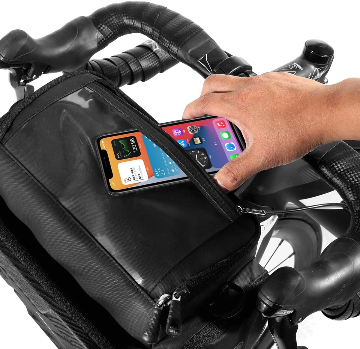 WILD MAN 4L Rainproof Bike Handlebar Storage Bag with Touch Screen Use for MTB Mountain Road Bike Folding Bike Scooters image number 1