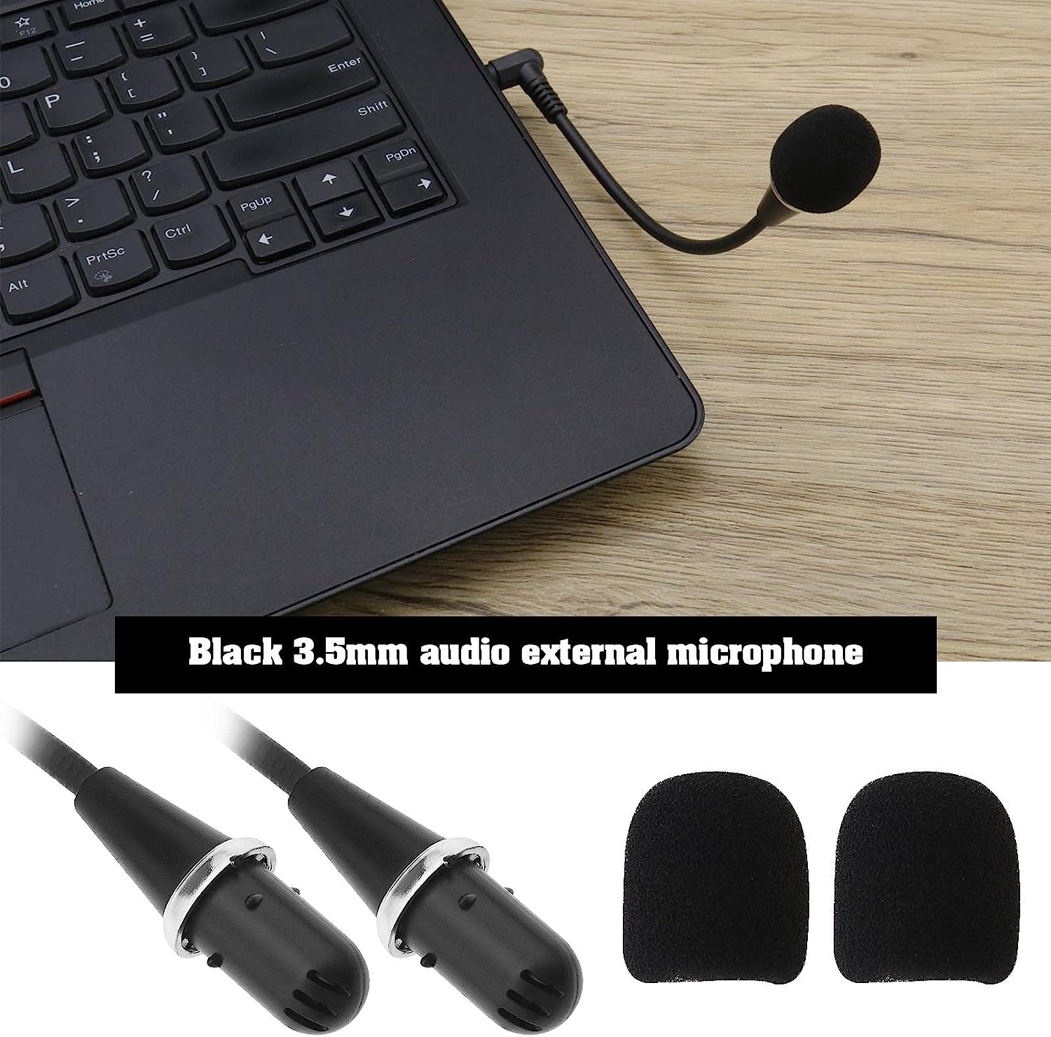 Emsea 2PCS 3.5Mm Mini Flexible Microphone Noise Canceling Mic for PC Laptop Amplifier Tablet Desktop Audio Input Devices Voice Chat Voice Recognition Recording image number 3