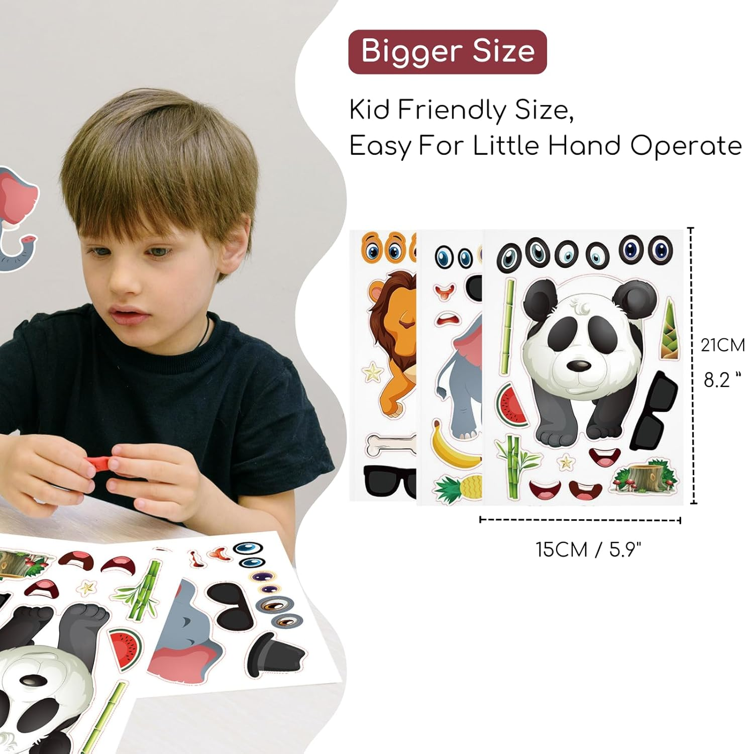 Make a Face Stickers for Kids 24Sheets Make Your Own DIY Sticker Fantasy Animal Face Stickers with 6 Design Party Favors Travel Activities for Birthday Party Games