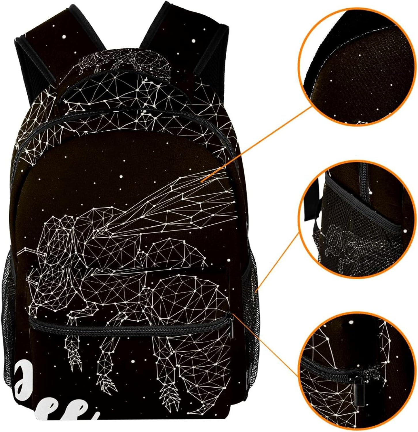 Bee Constellation Backpack Students Shoulder Bags Travel Bag College School Tote Backpacks image number 5