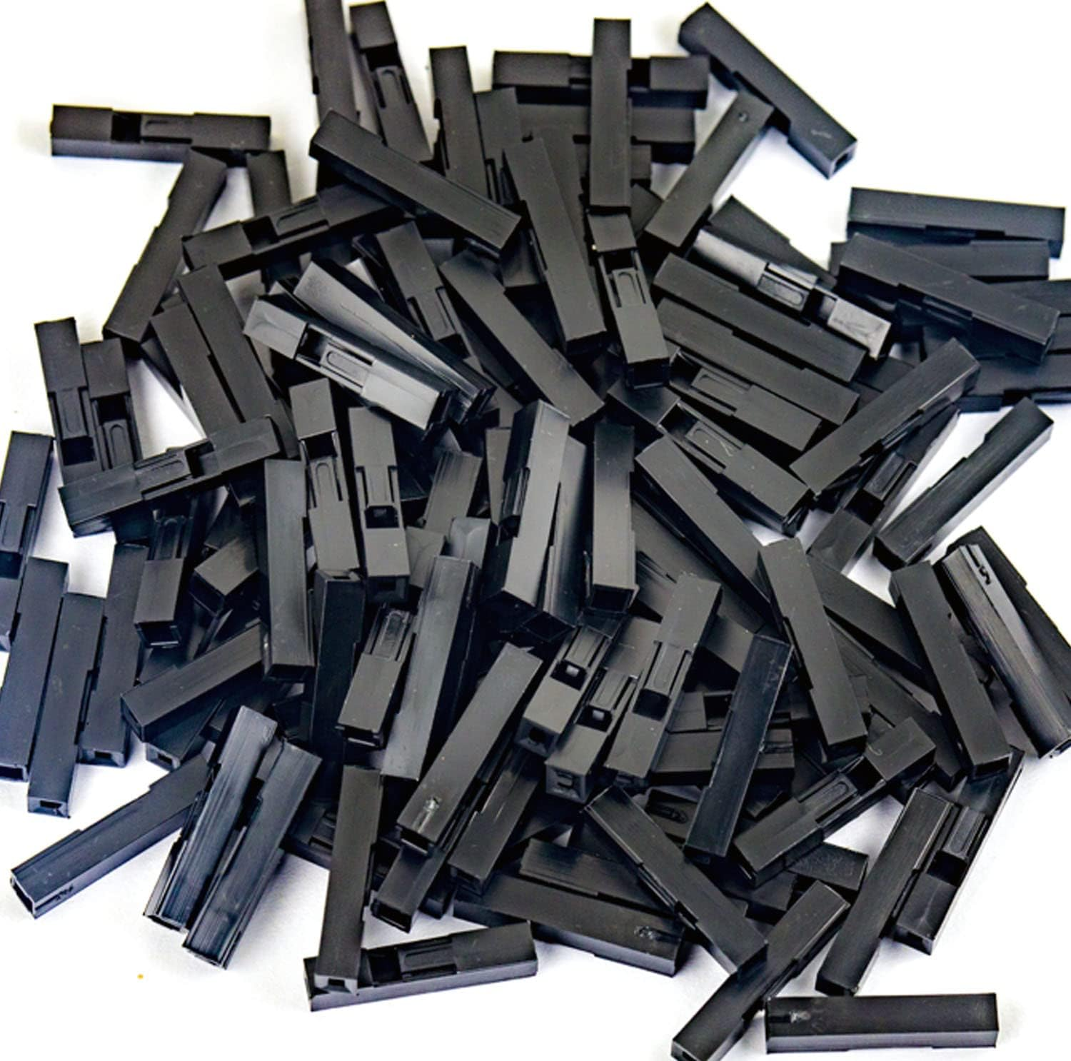 Whiteeeen 200Pcs 1 Pin Housing Connector 2.54Mm Shell for Male and Female Pin Connector for Dupont Wire Cable