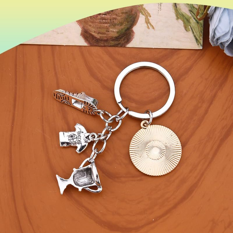 Soccer Player Birthday Gifts for Nephew Son Soccer Keychain for Boys Grandson Football Players Graudation Gifts for Students Team Football Keychains for Men Coach Trainer Car Keychain for Keys Wallet image number 6