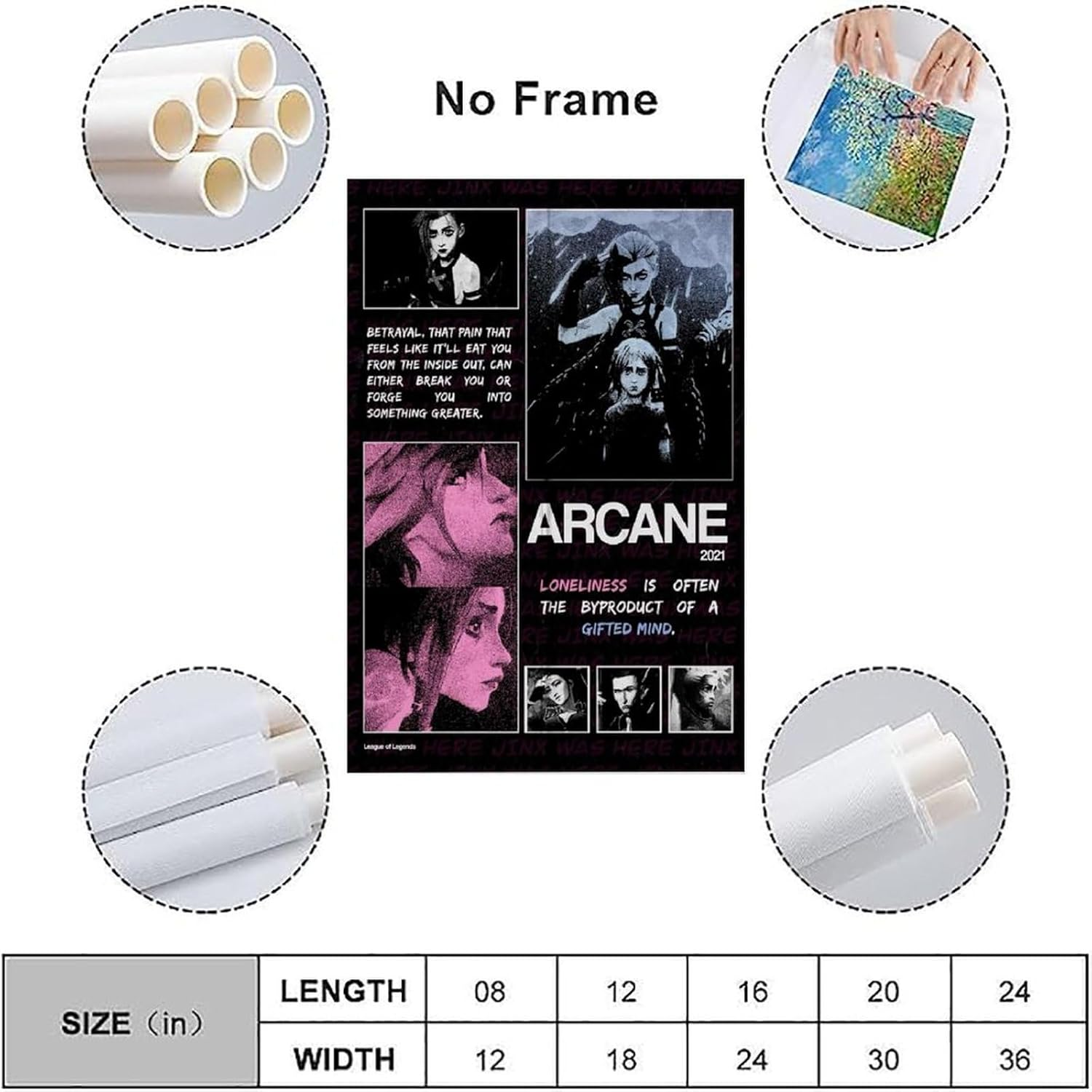 Anime Arcane Canvas Poster Poster Canvas Painting Wall Art Picture Home Decor Print for Bedroom Living Room Dorm Study Bar Office 12X18Inch(30X45Cm) image number 2