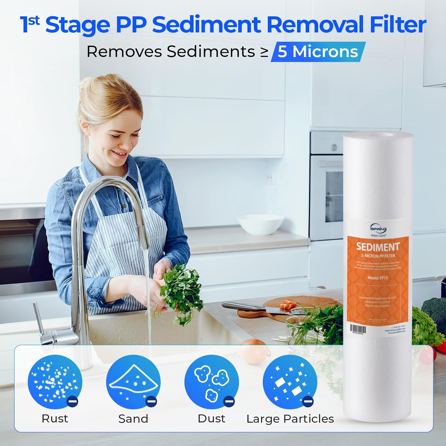 Ispring F19K75 Littlewell 6-Stage Alkaline Reverse Osmosis 2-Year Filter Set image number 5