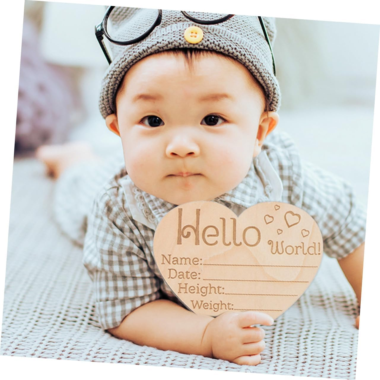 4Pcs Name Sign Wooden Newborn Birth Announcement Prop Cute Milestone Photography Decor for Nursery Memory Keepsakes image number 4