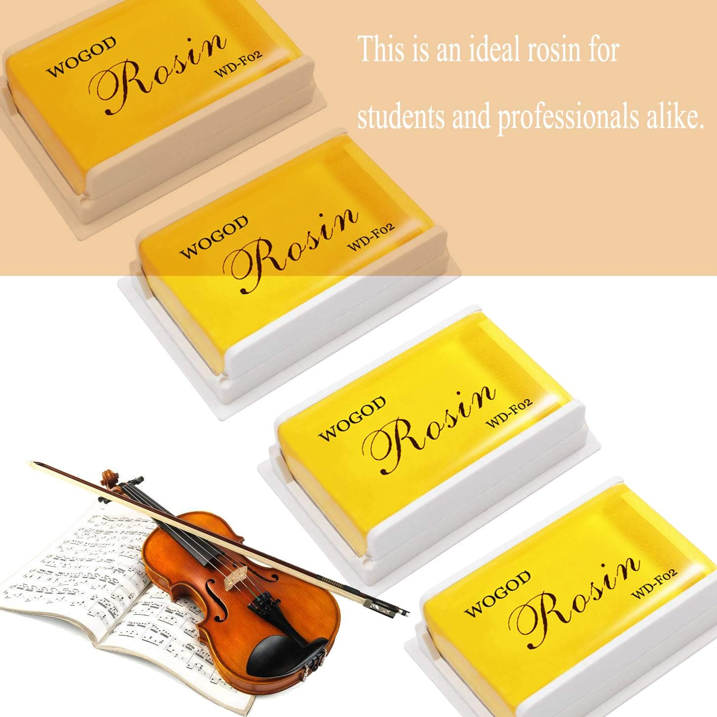 Rosin Violin Rosin Natural Rosin 4 Pack Low Dust Universal Rosin for Violin Viola and Cello (4 Pack Rosin) image number 5