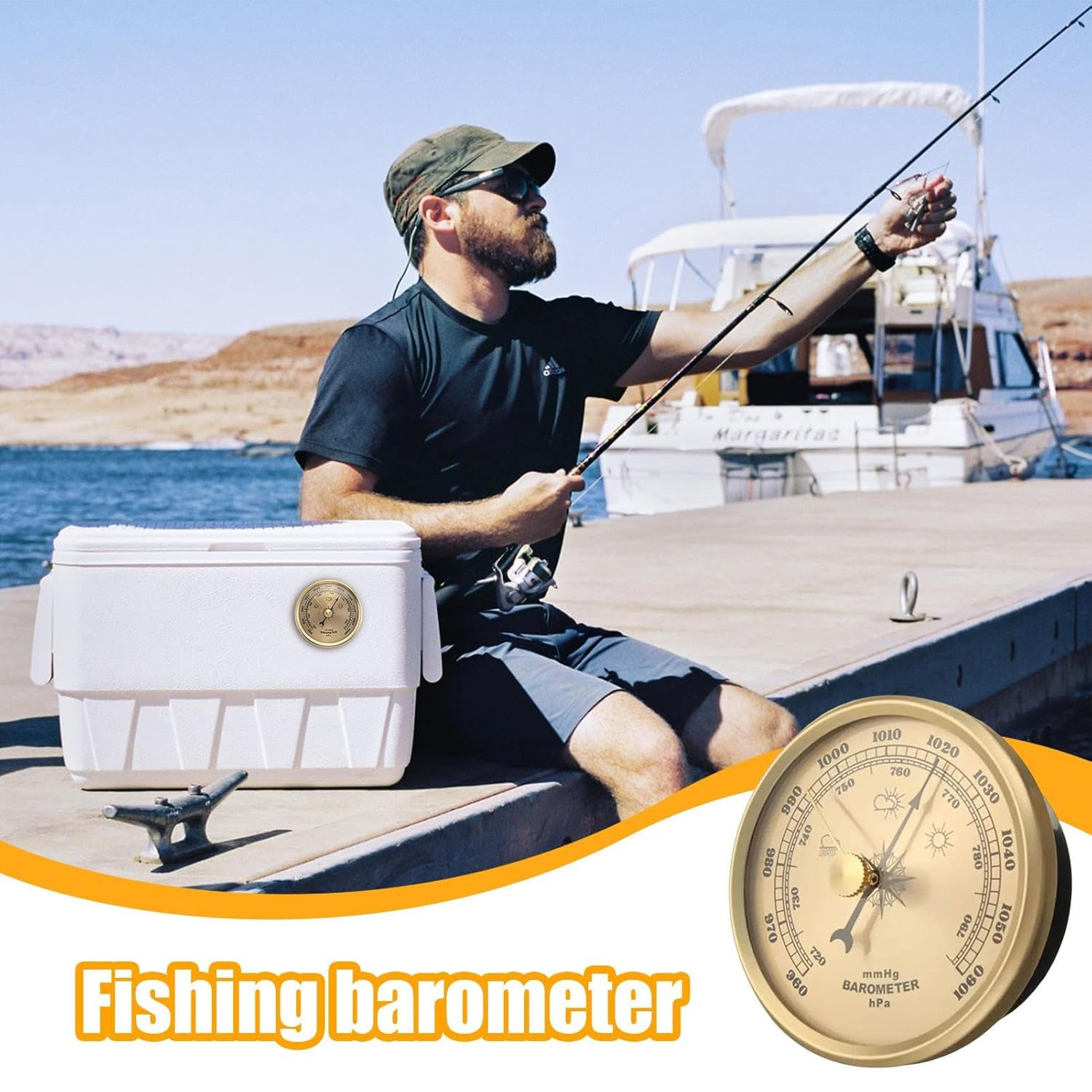 Fishing Barometer,Weather Indicator for outside | Weather Measuring Tool for Outdoor Fishing Surfing Camping Hunting Boating Lake Men Women Fishermen image number 6