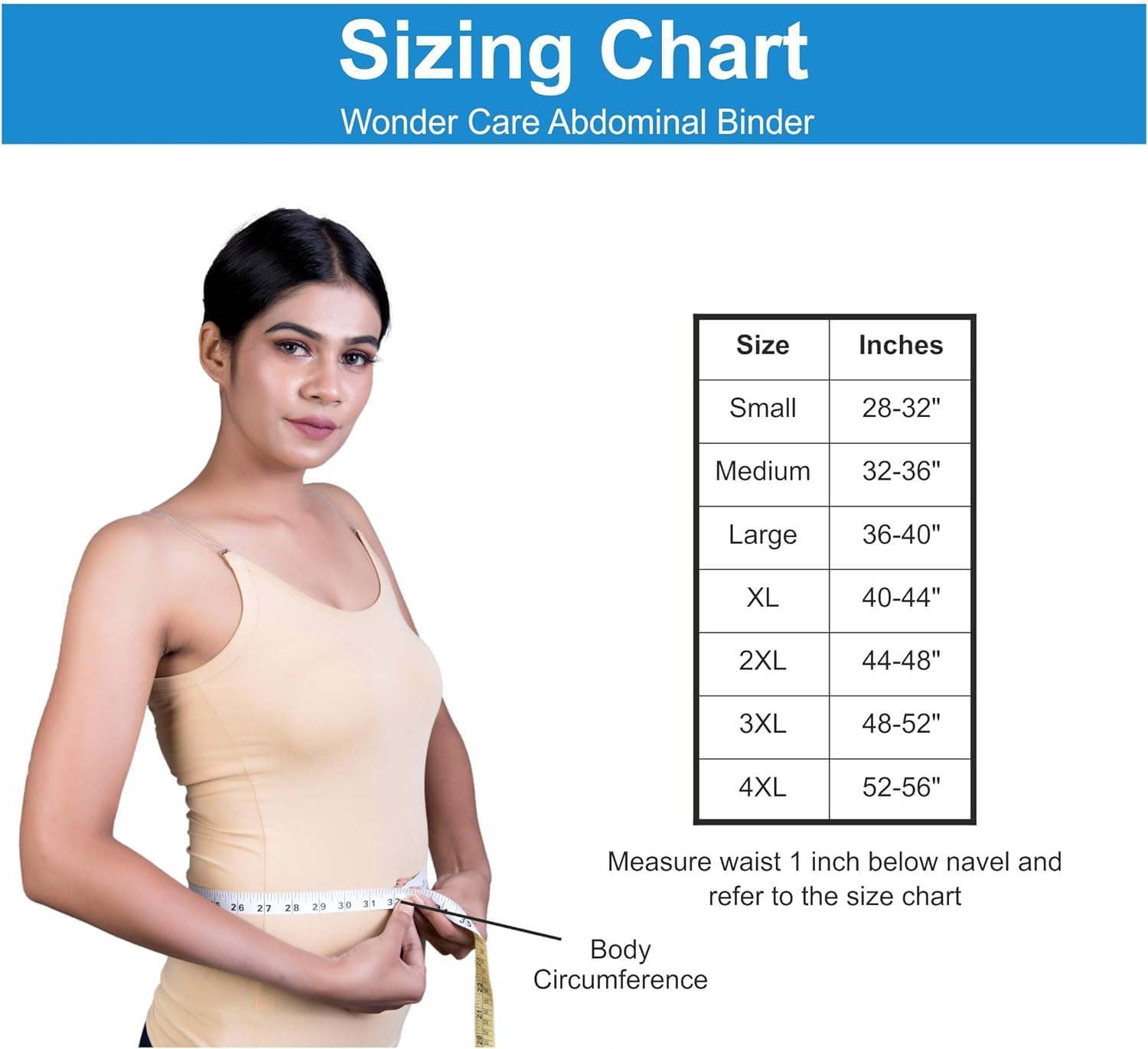 Wonder Care Abdominal Binder Lower Waist Support Belt after C-Section Delivery for Women Slim Support Elastic Maternity Tummy Waist Belly Trimmer Fat Burner Post-Natal Operative Belt