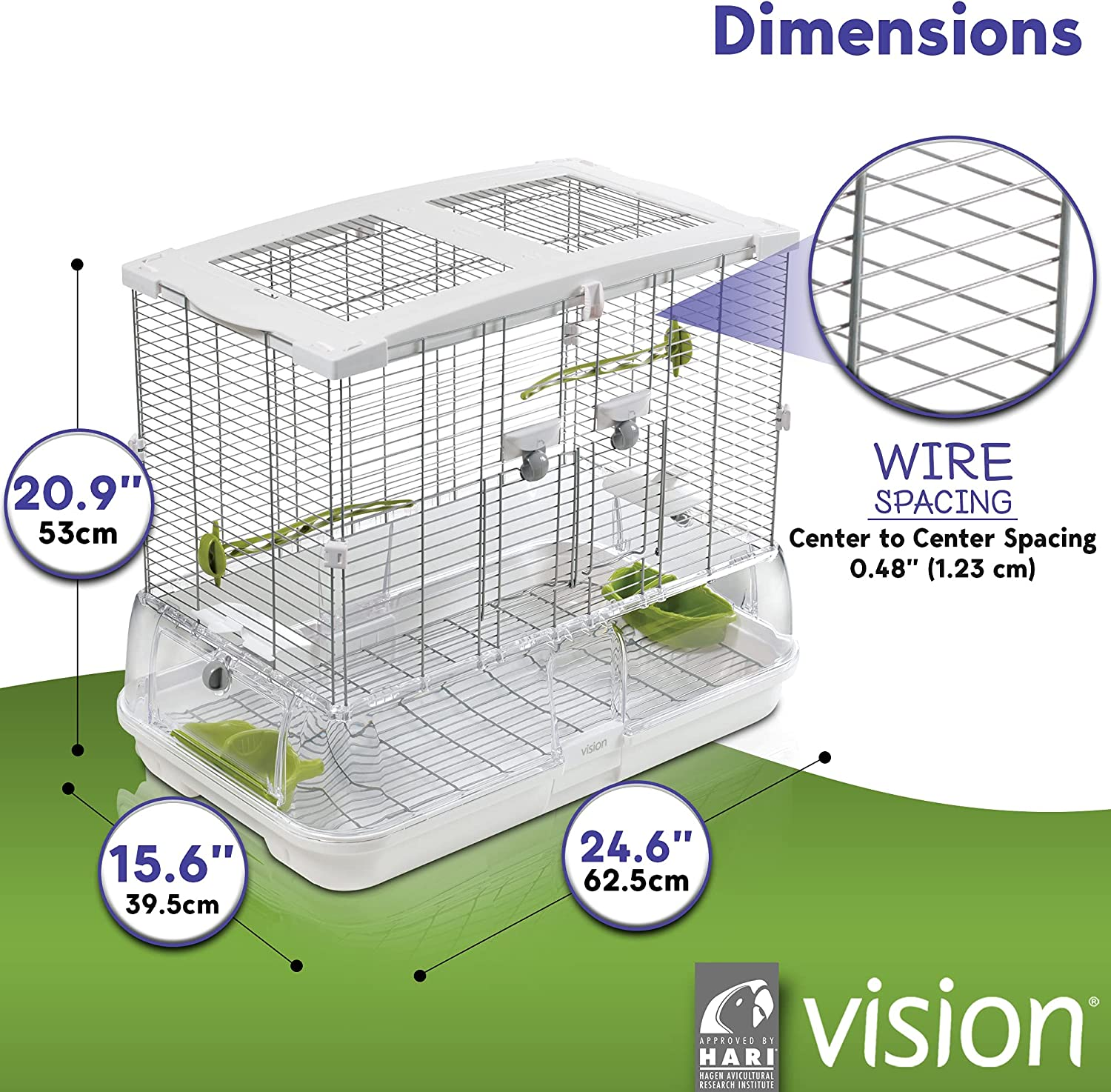 Vision M01 Wire Bird Cage, Bird Home for Parakeets, Finches and Canaries, Medium image number 5