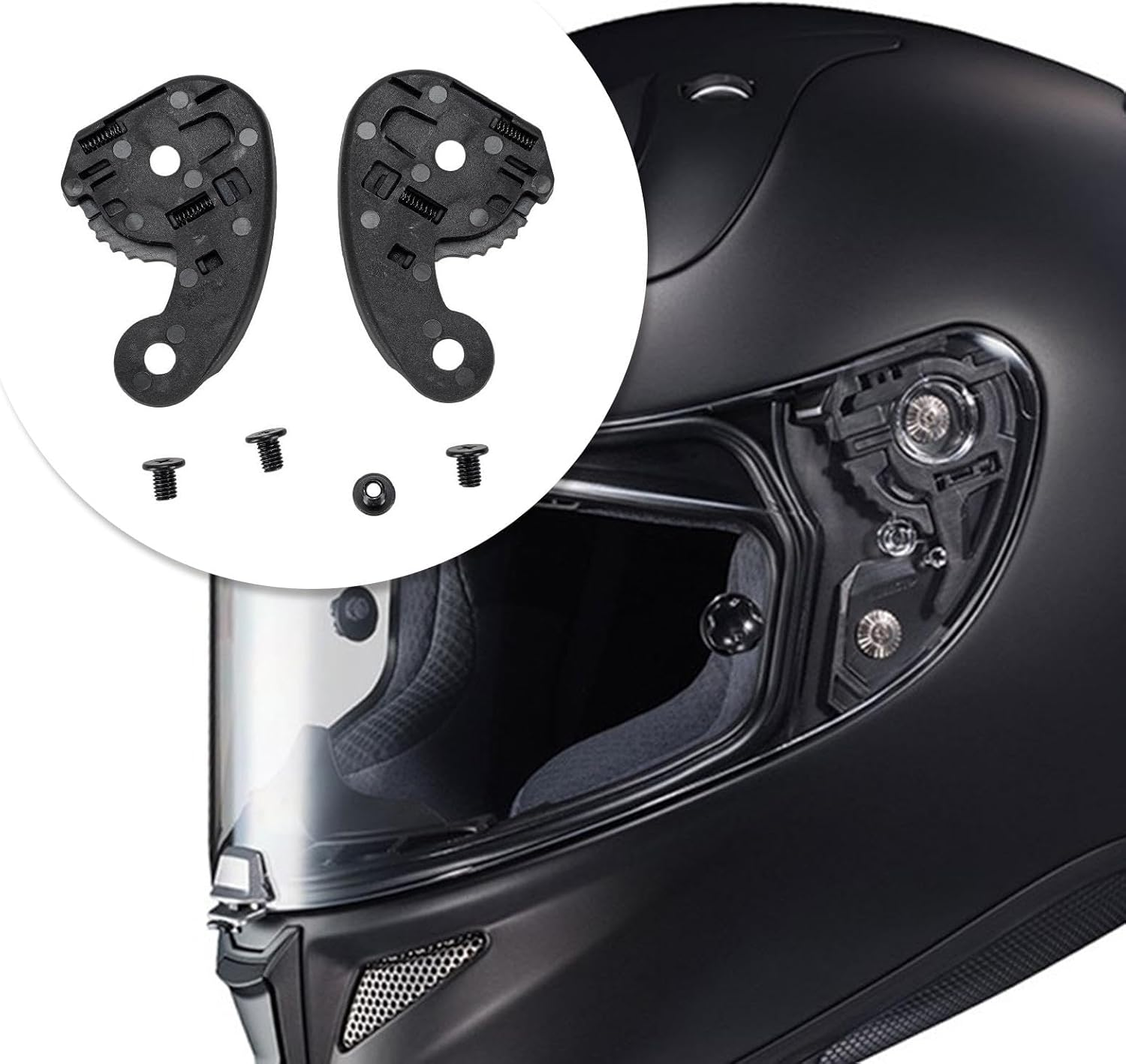 Magideal 2 Pack Helmet Base Replacement Helmet Repair Parts Visor Base Left & Right Side Plates for C70 Rpha 11 with Screw