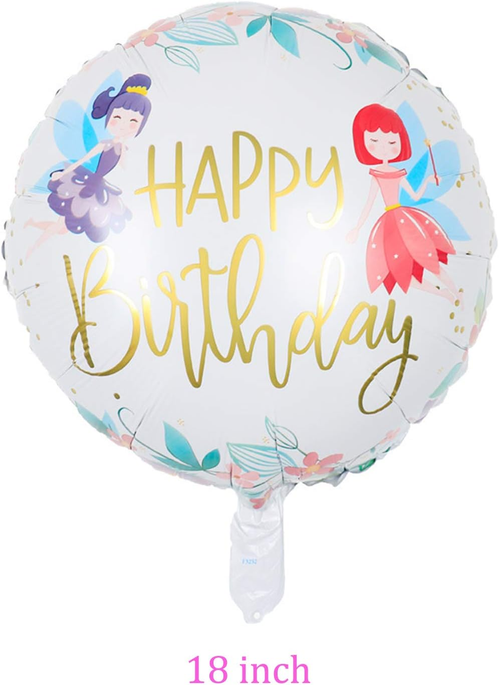 5Pcs Fairy Princess Balloons Set, Floral Wonderland Fairies Party Balloons for Birthday Party Baby Shower Magical Fairy Tale Themed Party Decorations Supplies image number 2