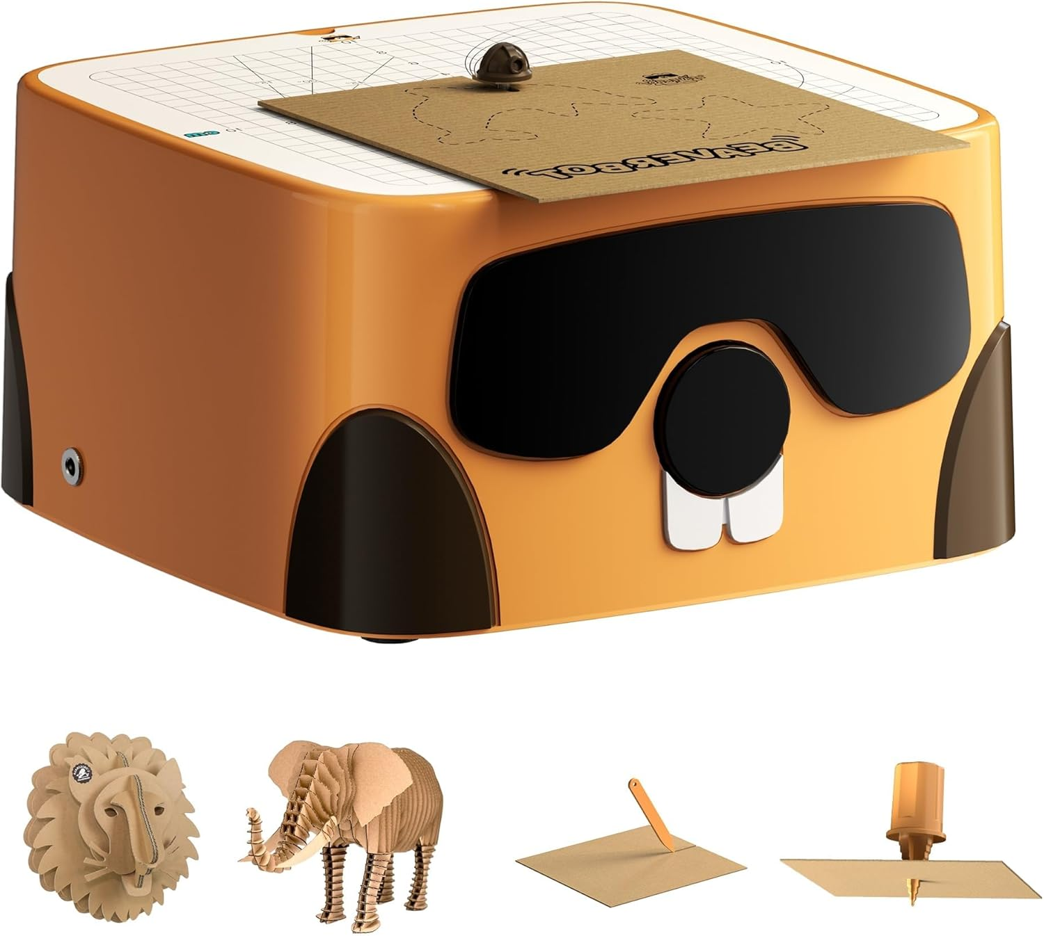 BEAVERBOT Cardboard Cutter for Kids, Safe DIY Cardboard Construction Tool Kit, Educational Craft Toy for 3+ Boys and Girls, Perfect for Creativity Projects 3D Models image number 3