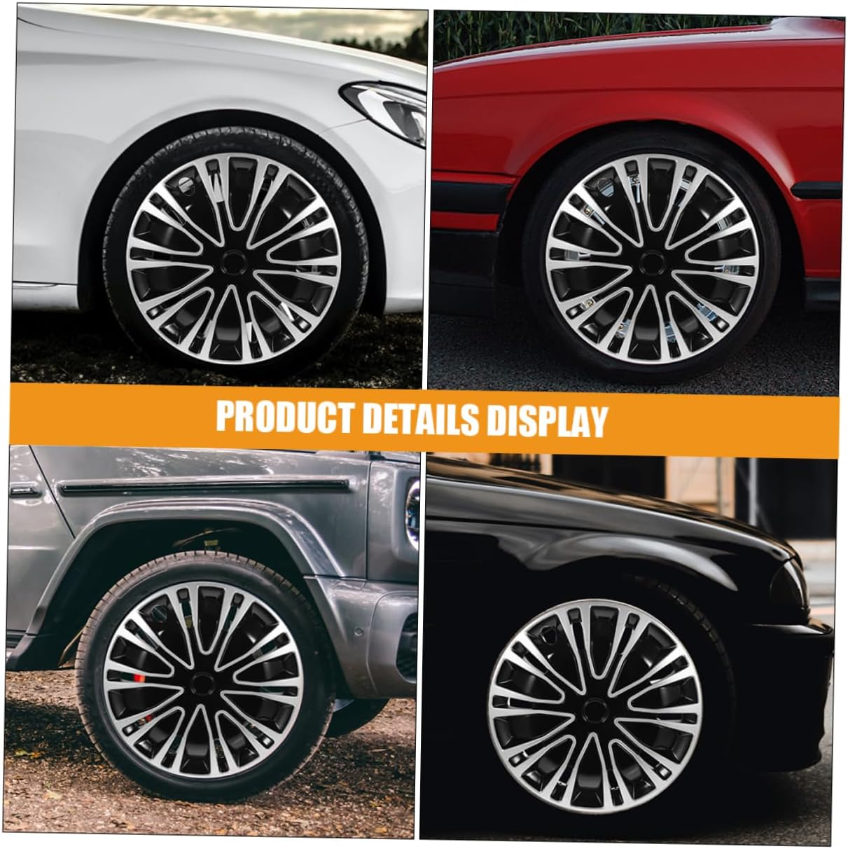 Anneome 2Pcs Decorative Wheel Hub Cover Car Hubcap Automotive Rims for Car Wheel Decoration Accessories image number 5