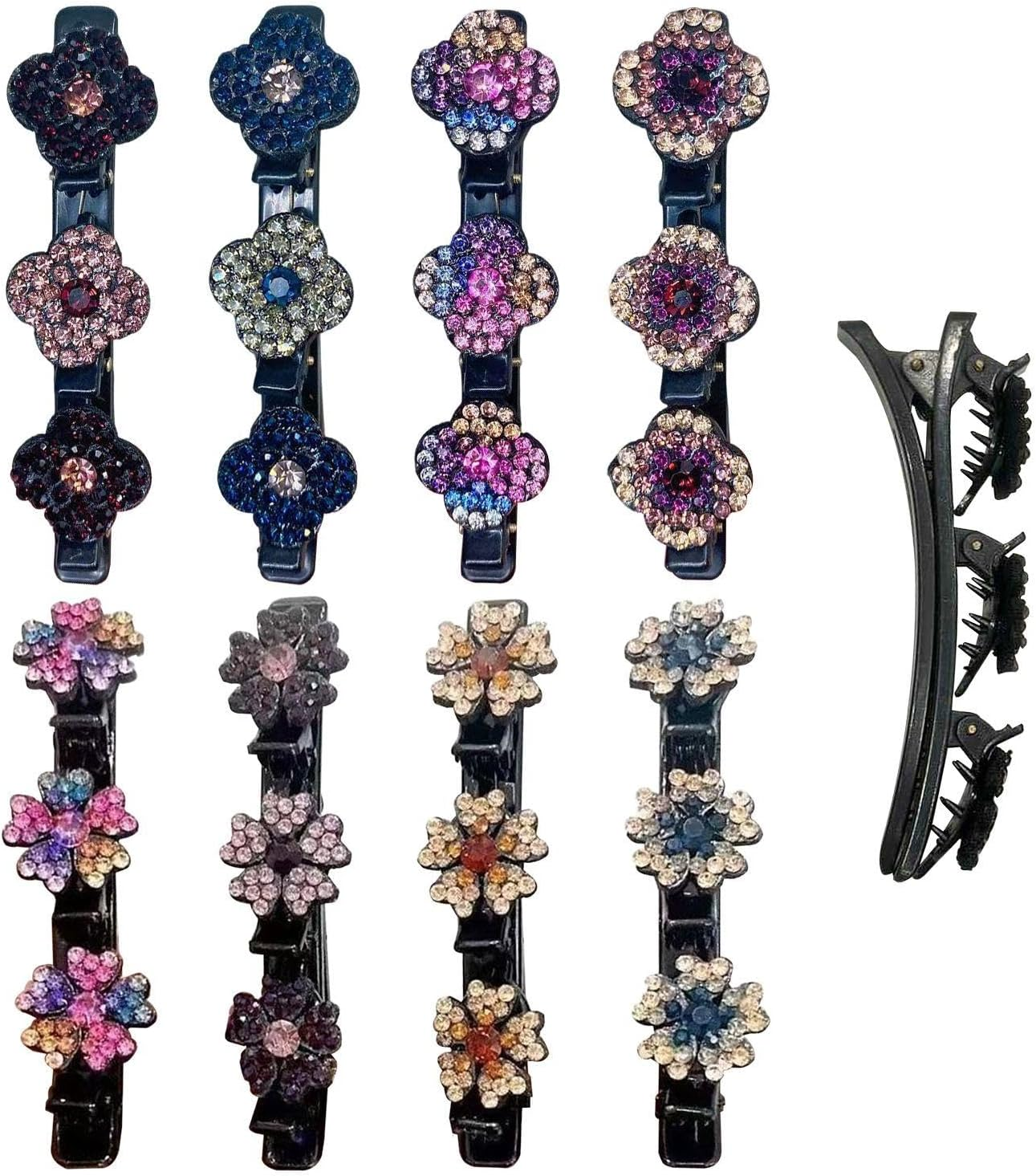 8 Side Clips with Flowers and Plants, Elee Braided Hair Finishing Artifacts, Exquisite Pony Clips, Daily Clothing and Accessories, Hairdressing Supplies image number 3