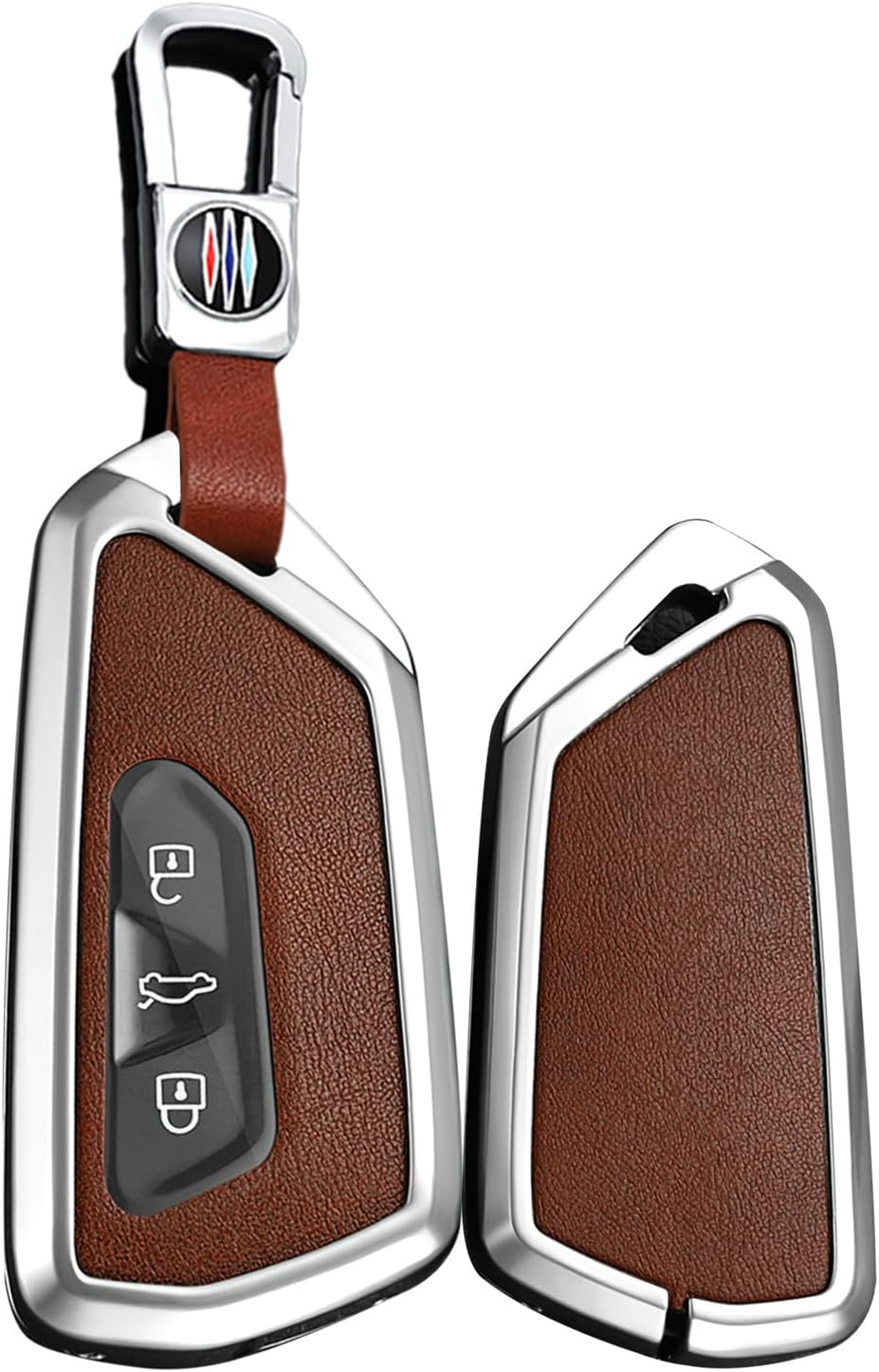 Smart Key Protector Key Cover Fit for VW Volkswagen Golf 8 MK8 GTI GTD ID.3 ID.4 Key Shell Fit for Seat Tarraco Ateca Cupra Formentor Leon Skoda Octavia 3 Buttons Key Fob Holder Silvery Brown image number 5