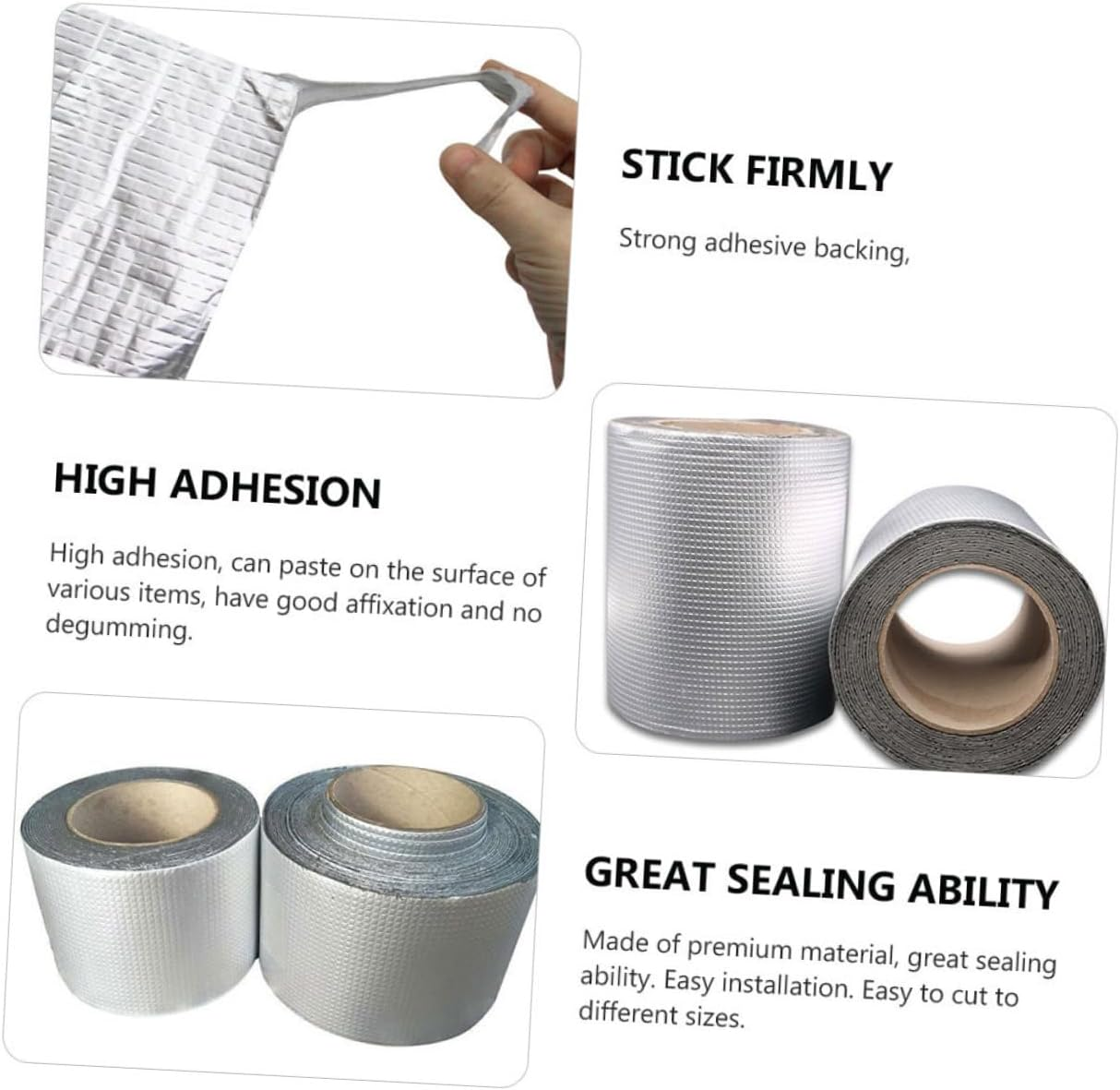 PLAFOPE 2Pcs Tape for Leakage Repair for Roof and Pipeline Fixing Made of Aluminum Foil Material image number 3