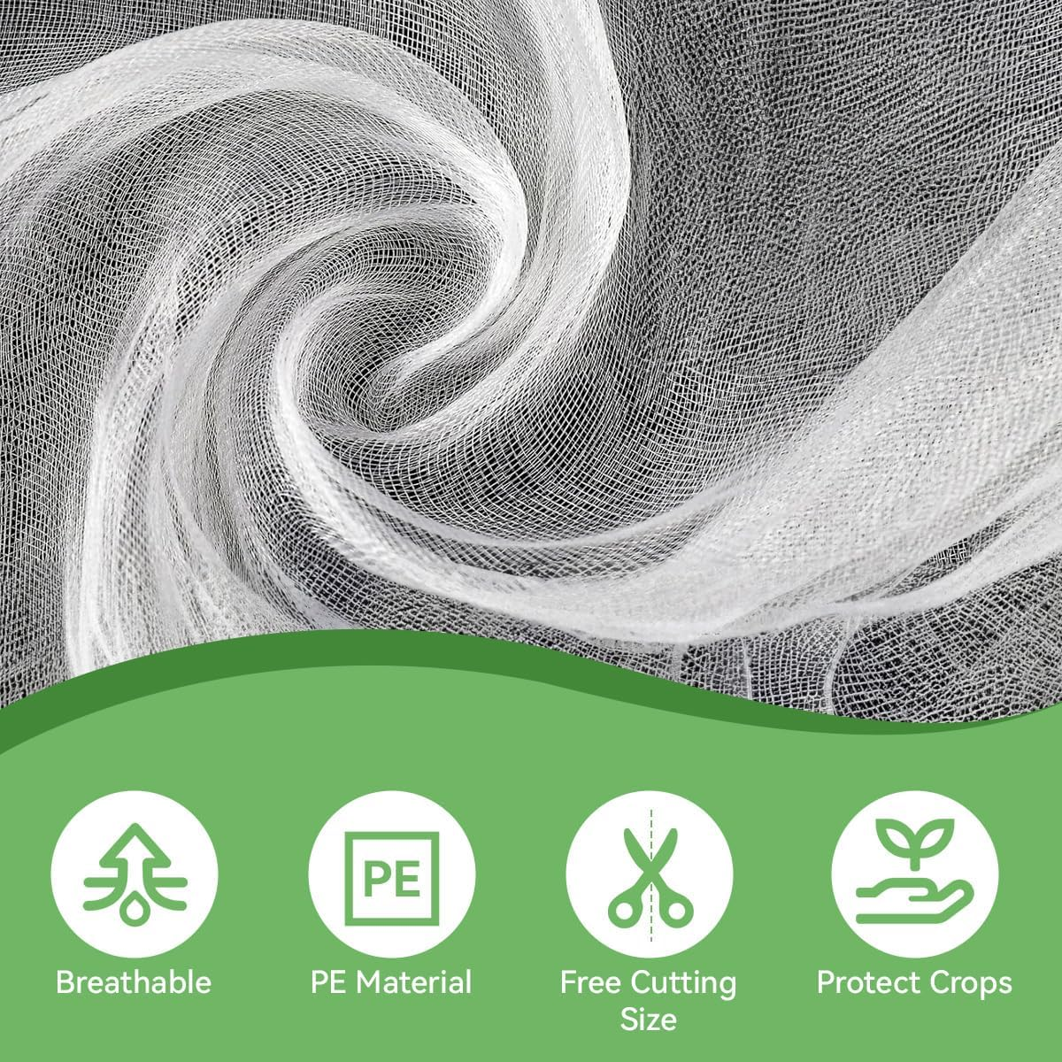 2 Pack 8.2 X 20Ft Garden Netting, Garden Mesh Netting Greenhouse Protection Net Reusable Plant Covers for Protect Vegetables Fruits Plant Flower Crop Screen Barrier Net Row Covers image number 3