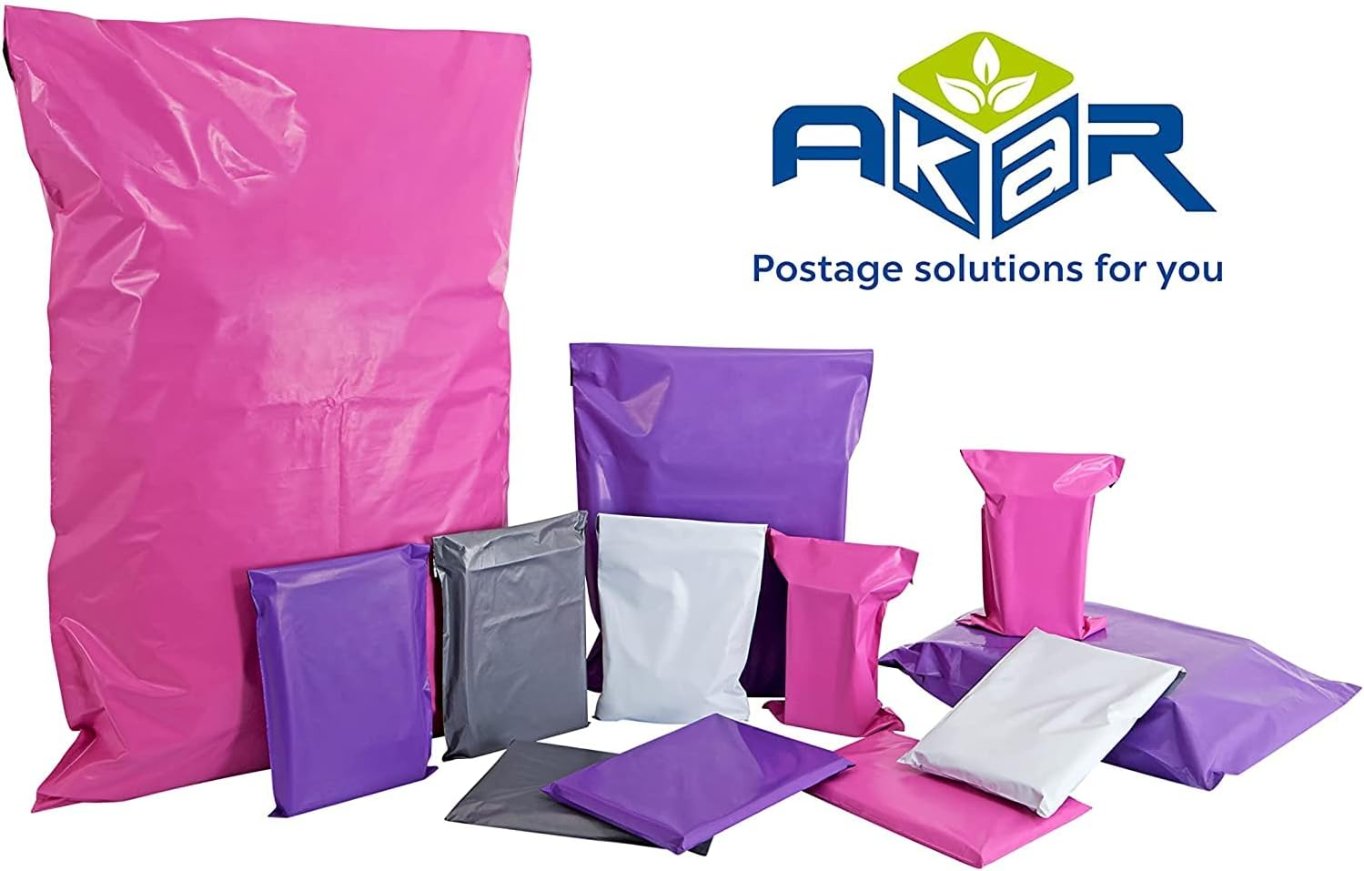 AKAR 22 X 30 Inch Mailing Bags &ndash; Strong Polythene Posting Mail Bags with Aluminium Adhesive Strip &ndash; 60 Microns &ndash; Easy Seal &ndash; Xx-Large 56 X 76Cm &ndash; for Non-Fragile Item (Pink, 10 Pack) image number 1