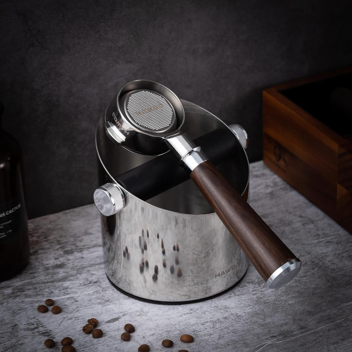 HAWDJ Stainless Steel Knock Box - Elevate Your Espresso Grounds Disposal in Style image number 4