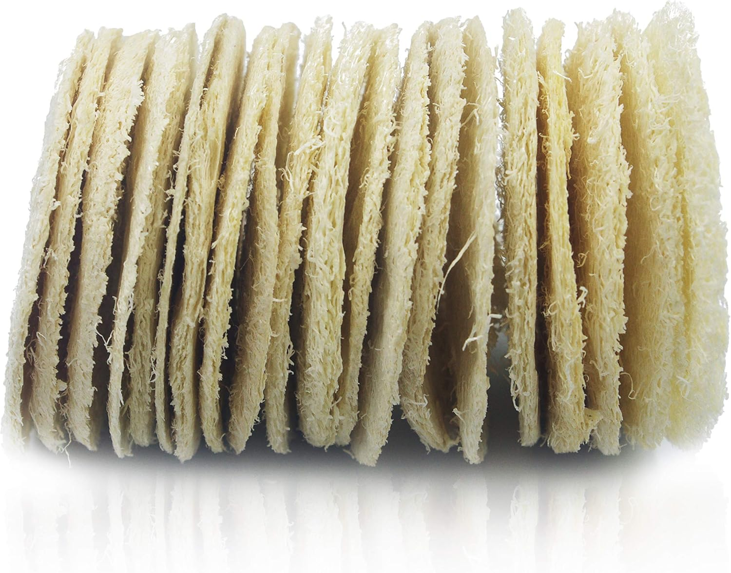 (20 PACK) Mini-Sided Exfoliating Complexion Pure Loofah Face Pad Renewable Shower Scrubber Sponge Smooth Disc Pad Scrubber Makeup Cleanser Pad