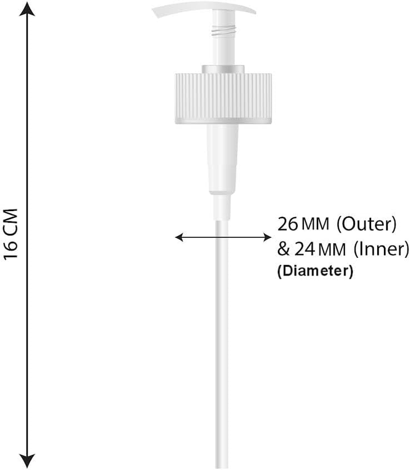 White Pump Dispenser with Spring | 200Ml | 16Cm Height | 24/26Mm Neck Size | Durable Plastic | Ideal for Lotion, Shampoo, Conditioner & DIY Beauty & Skincare Products_(Pack of 2) image number 1
