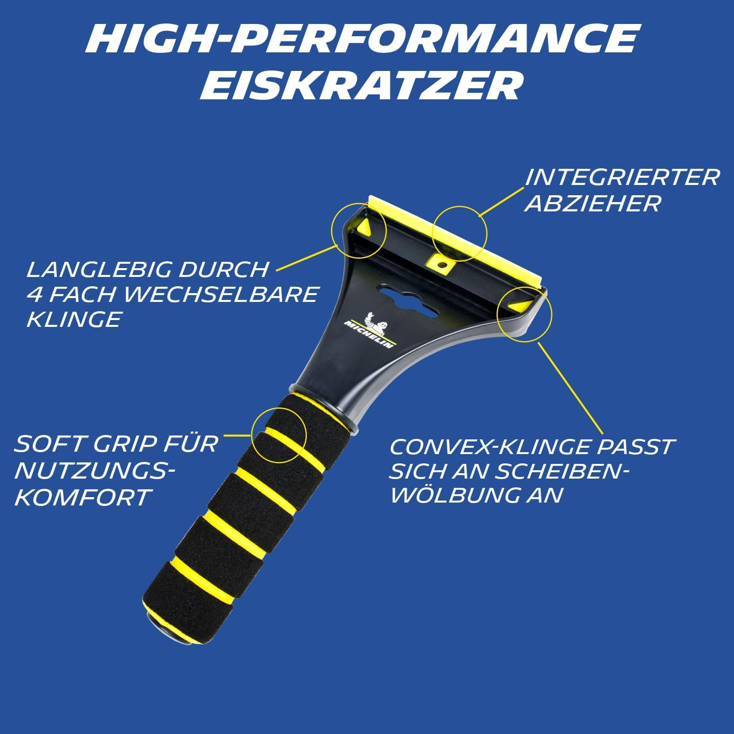 MICHELIN 81000 Ice Scraper for Car Ice Scraper with Non-Slip Soft Grip Scratches with Reversible Blade Durable and Stable Ice Remover for Windscreen image number 3