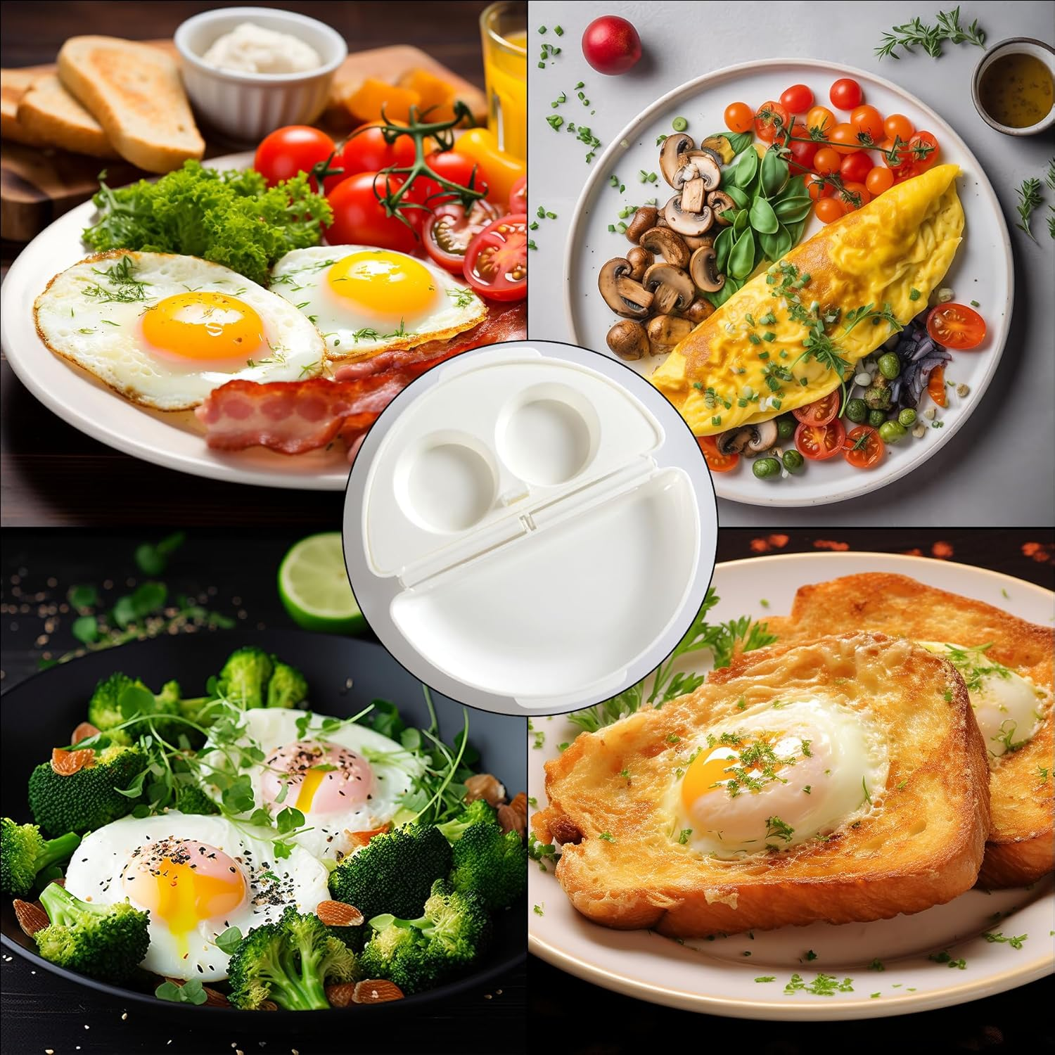 PHUSBLAY High-Heat Resistant Egg Poacher Cooker for Microwave - Easy Breakfast Cooking(17Cm X 10Cm) image number 6