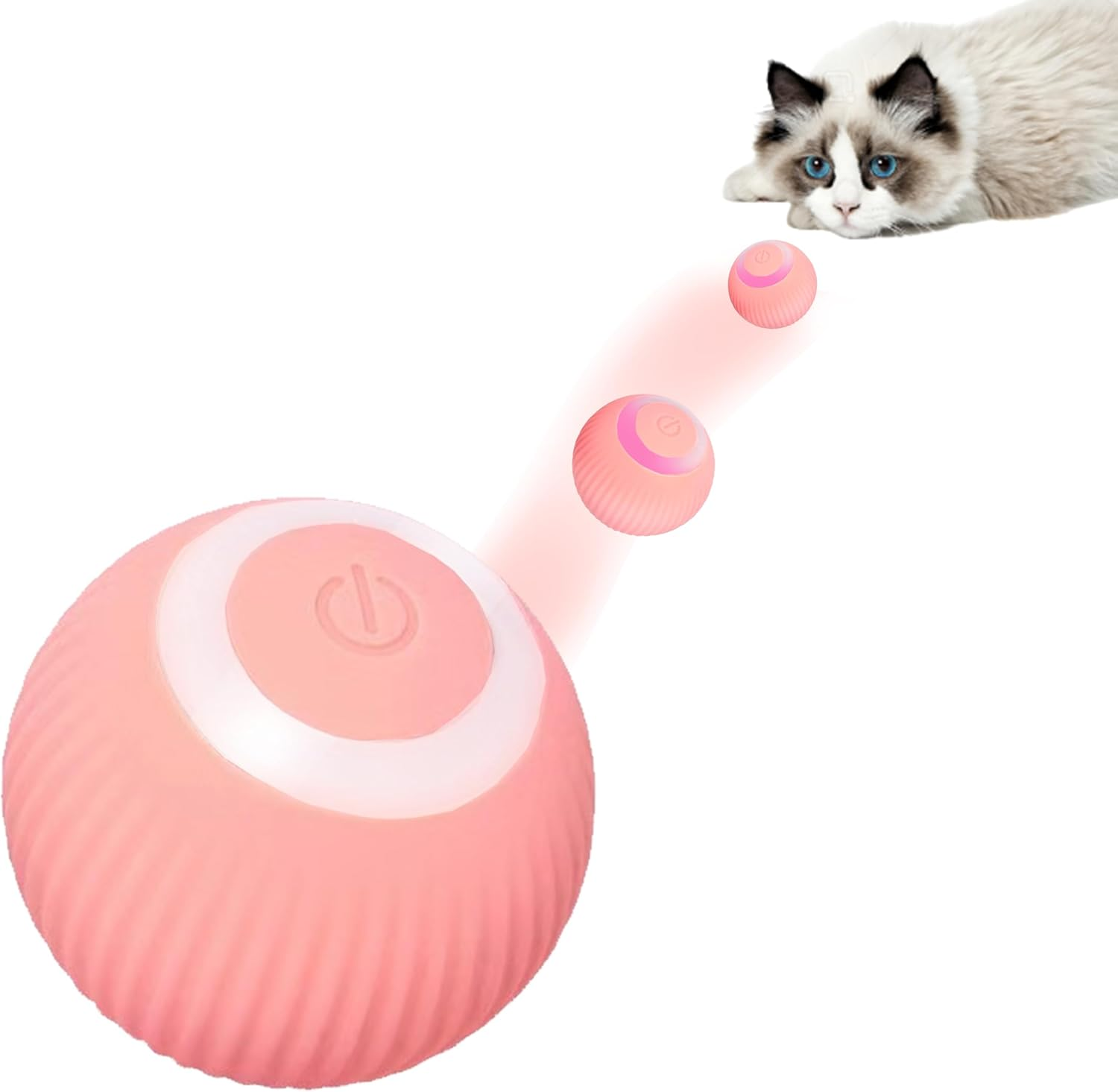 Petgravity Interactive Cat Ball Toy, Intelligent Cat Toys with LED Lights, Automatic Moving Rolling Ball for Indoor Cats, Cat Automatic Toy image number 5