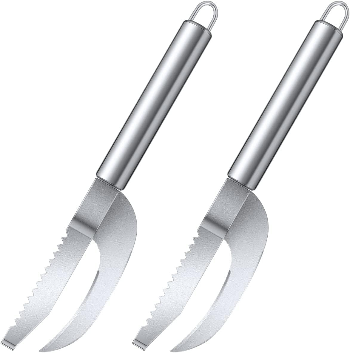 Fish Scale Knife Cut Scrape, 2Pcs Stainless Steel 3 in 1 Fish Maw Knife,3-In-1 Fish Scaler Remover,Multifunction Fish Scale Scraper,3-In-1 Fish Scaler Remover Cutter,Fish Scale Knife Cut Scrape image number 6